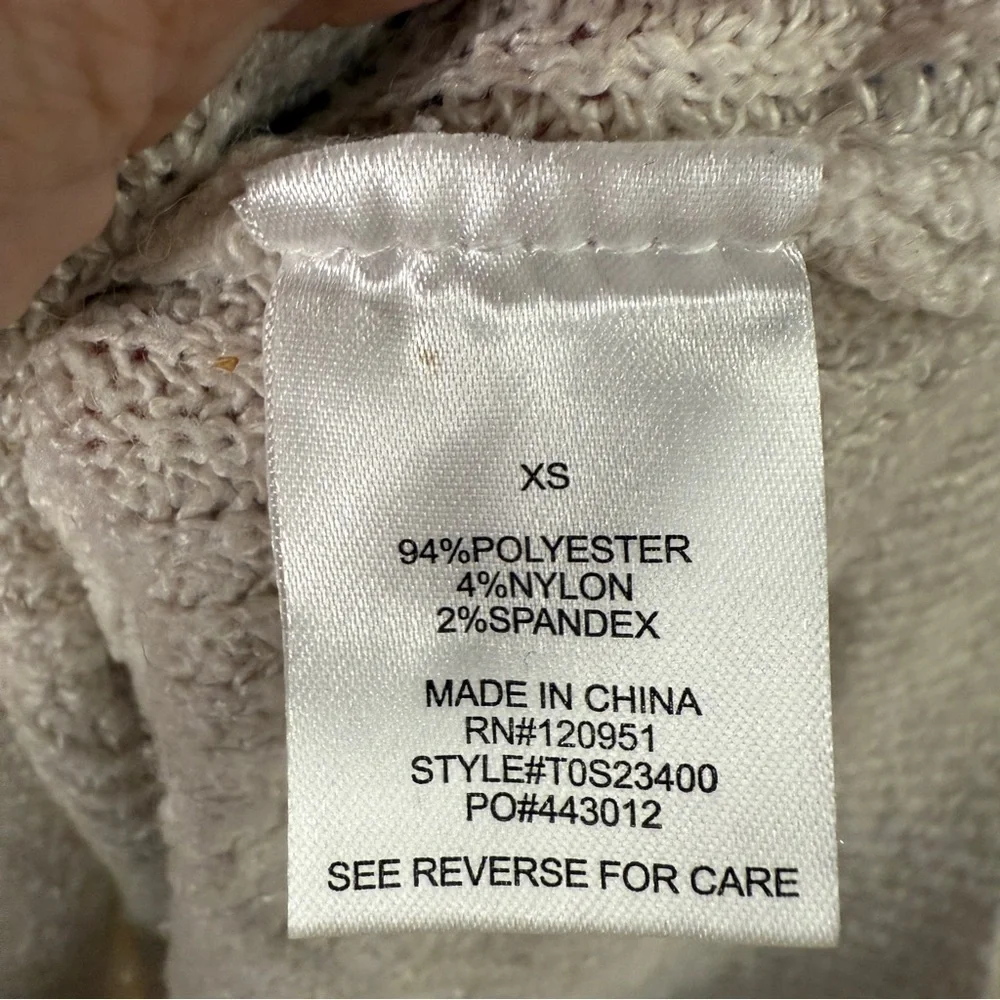 Pink Rose Cream V-Neck Sweater, Size XS